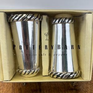 Pottery Barn Silver Twist Salt & Pepper Set